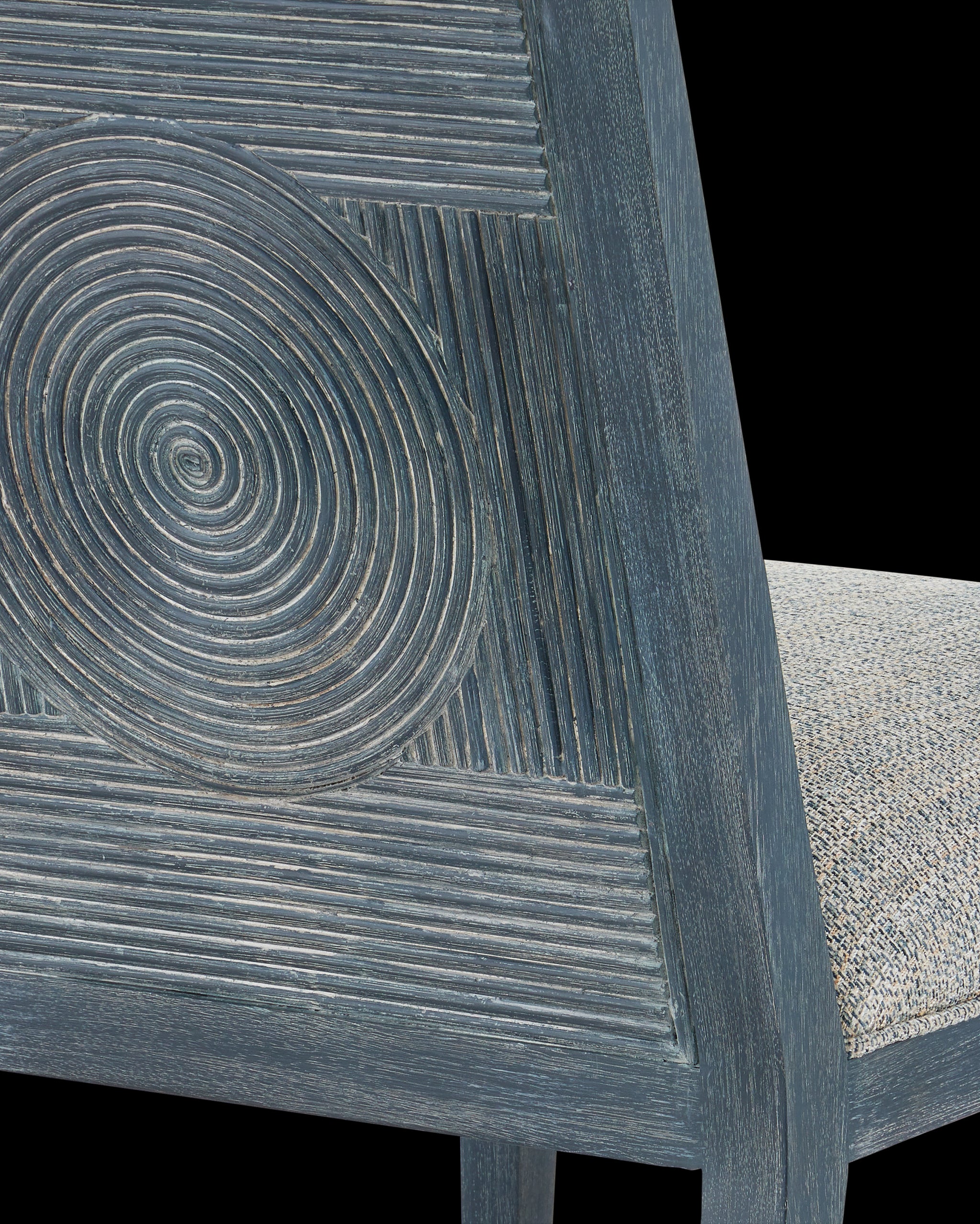 Currey & Company Santos Vintage Navy Side Chair, Barrett Dusk