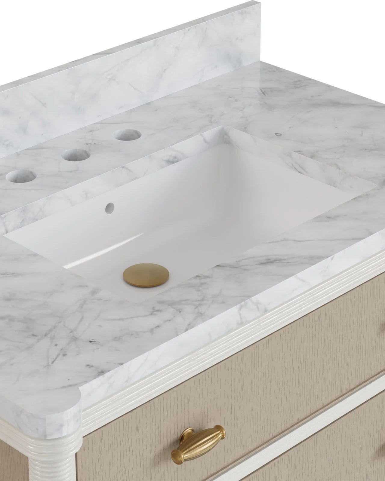 Currey & Company Aster 36" Off White Vanity With Rectangular Undermount Sink
