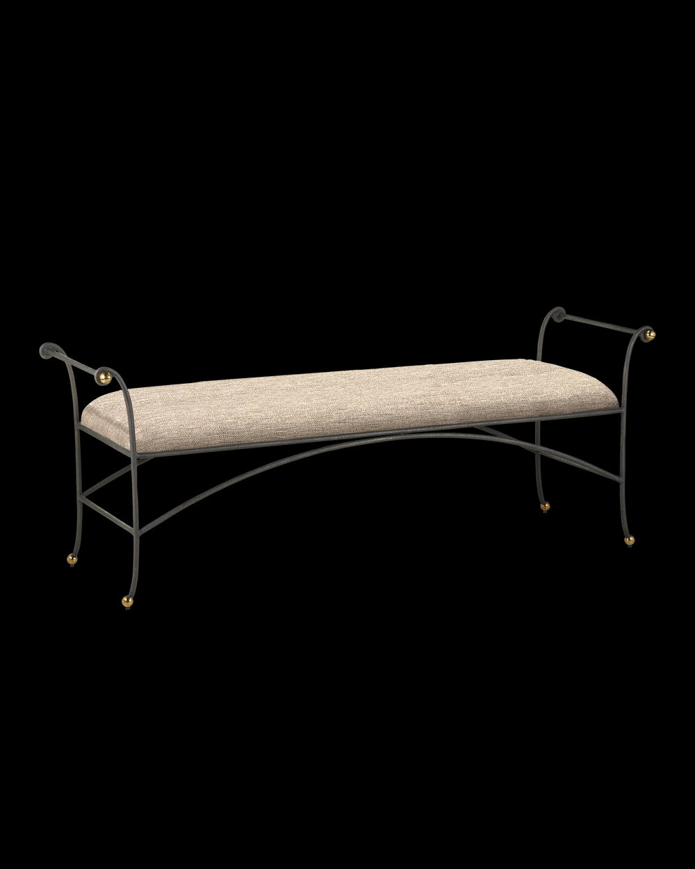 Currey & Company Mabel Bench, Perf Barrett Sandstone