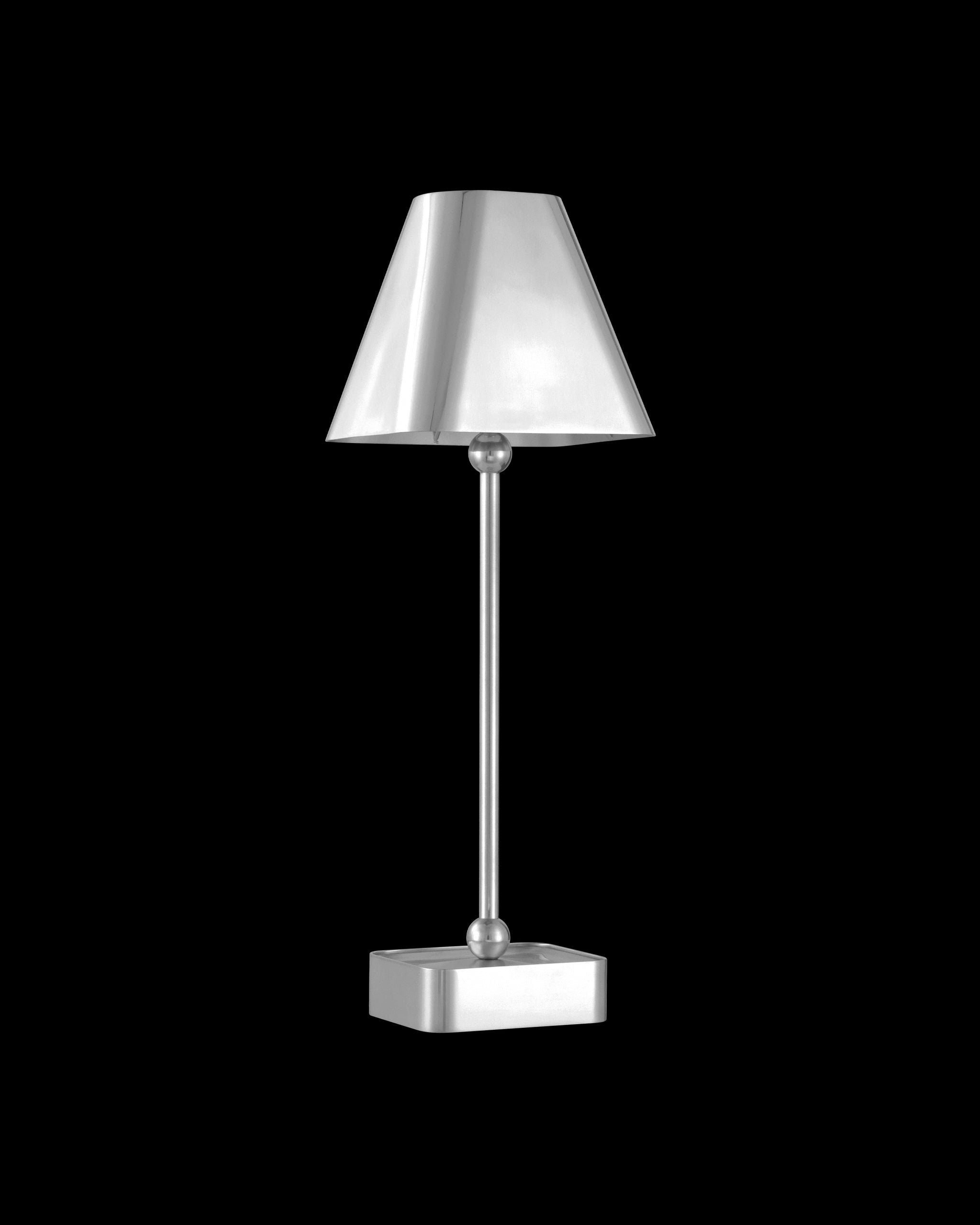 Currey & Company Gadabout Nickel Cordless Table Lamp