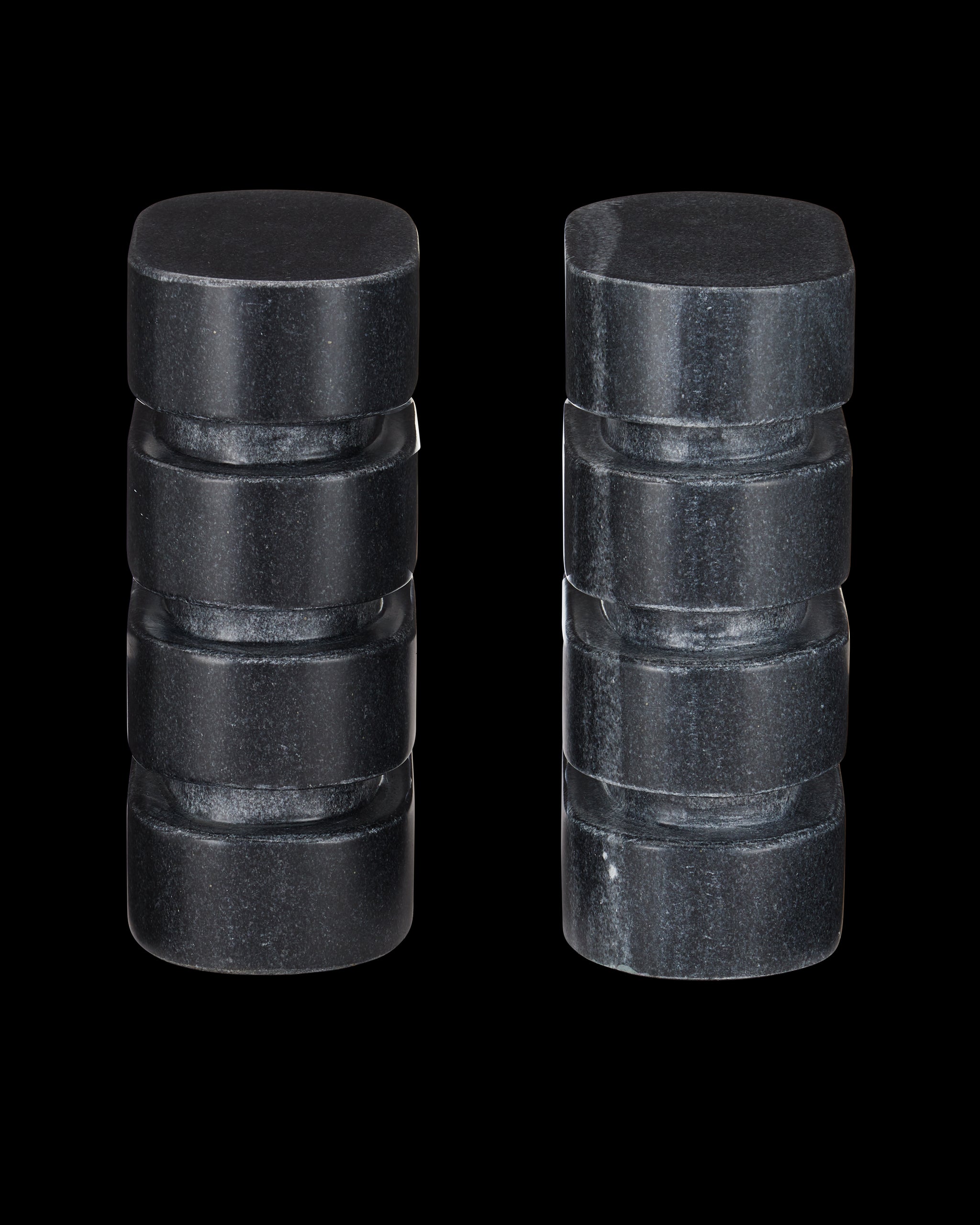 Currey & Company Bheslana Marble Black Object Set Of 2
