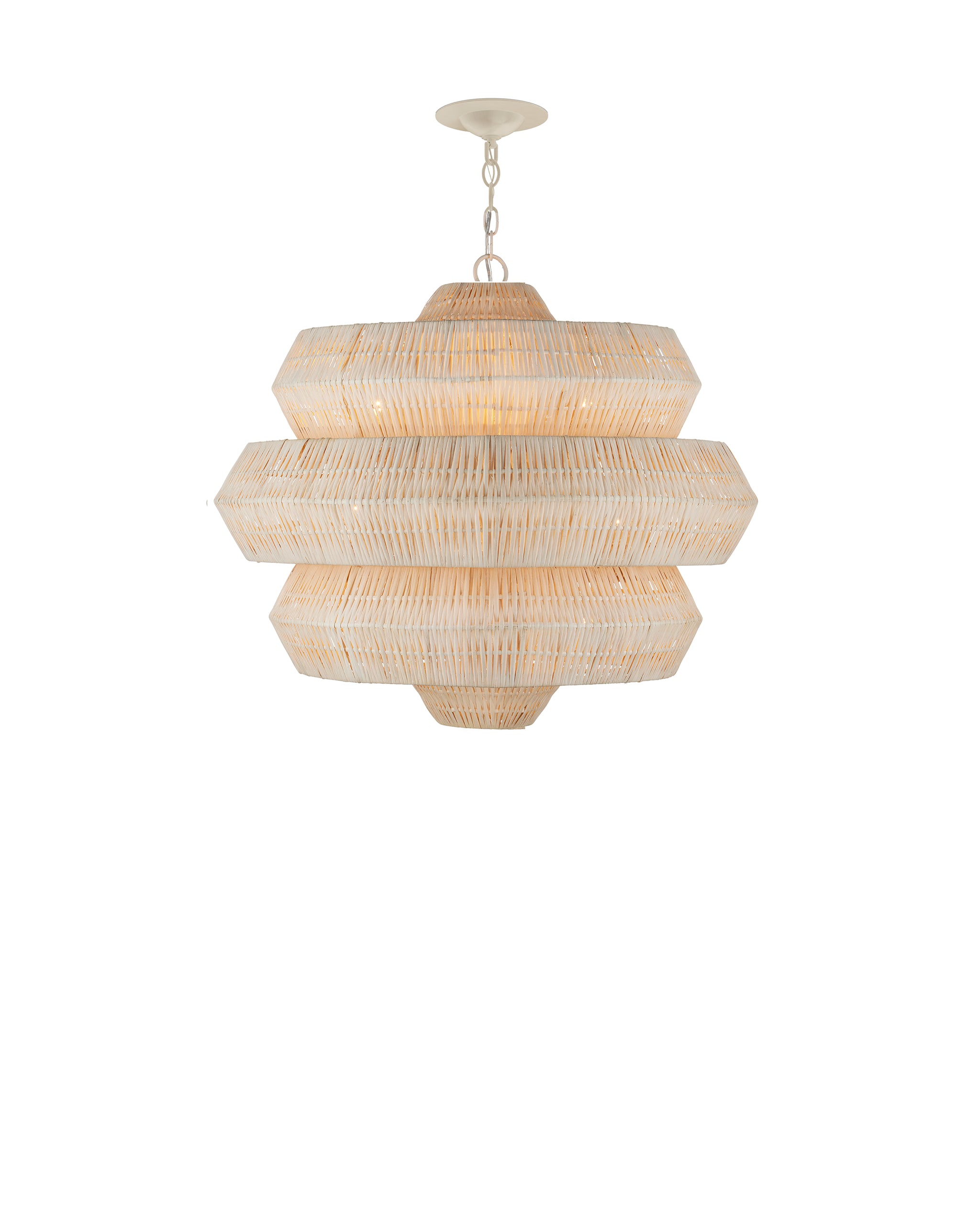 Currey & Company Antibes Small White Chandelier