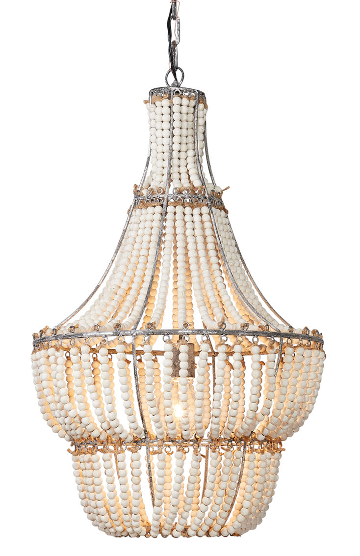Blanca Chandelier In White Beads Lifestyle by JY
