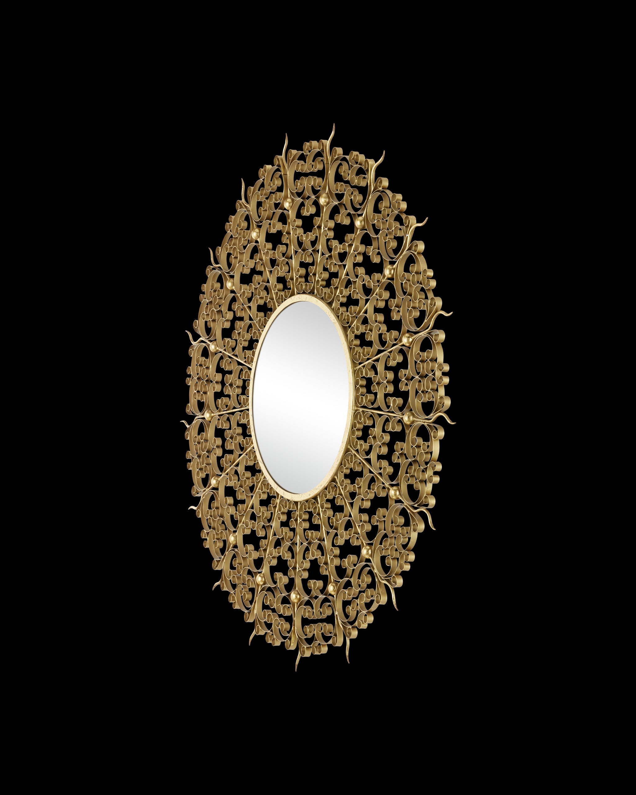 Currey & Company Levain Round Mirror