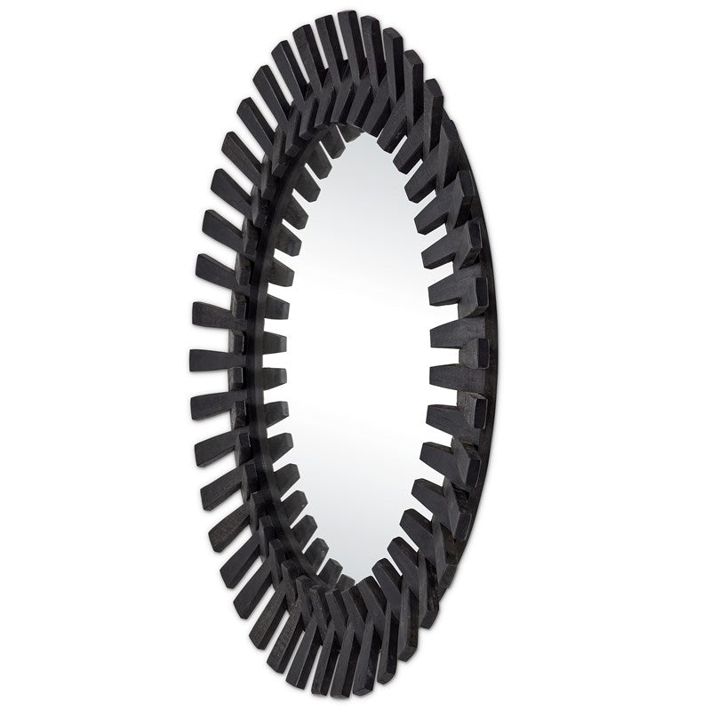 Currey And Company Diza Round Black Mirror