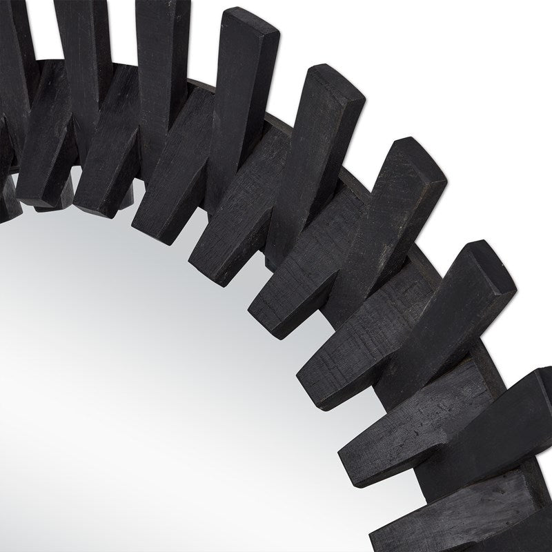 Currey And Company Diza Round Black Mirror