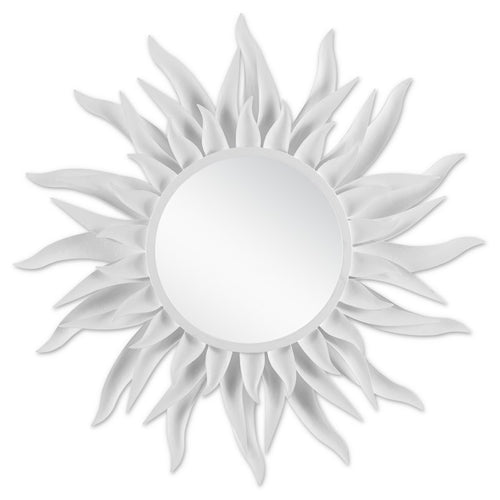 Currey And Company Agave Round White Mirror
