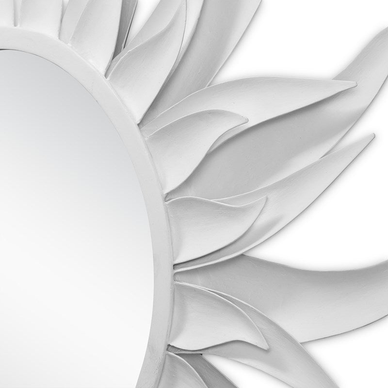 Currey And Company Agave Round White Mirror