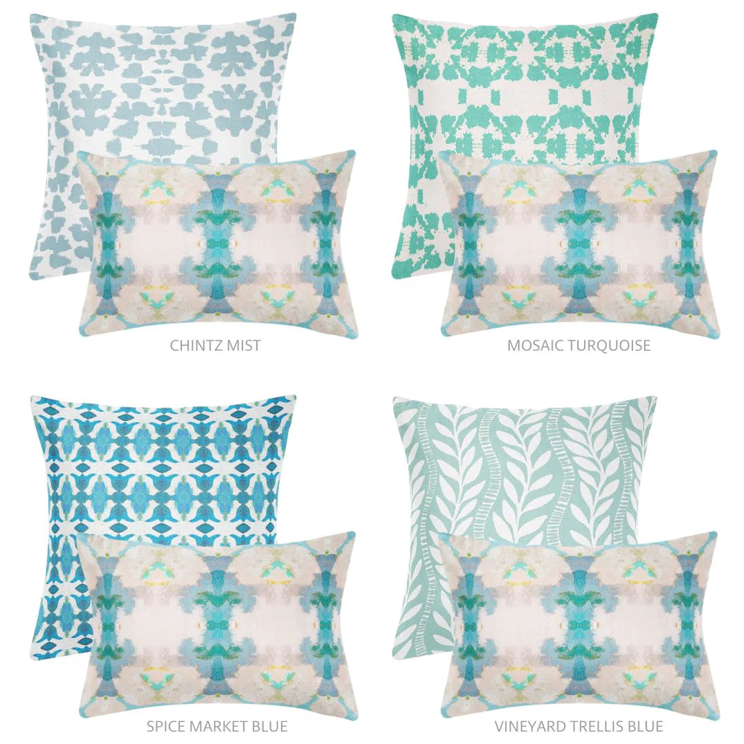 Laura Park Blue Lagoon Linen Cotton Pillow