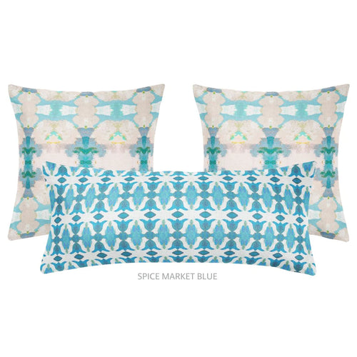 Laura Park Blue Lagoon Linen Cotton Pillow