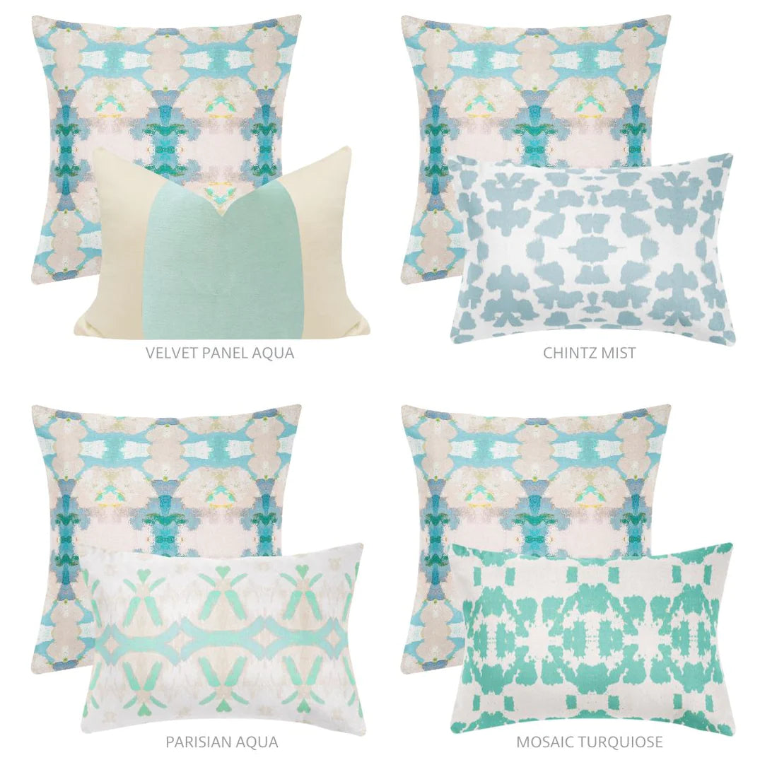 Laura Park Blue Lagoon Linen Cotton Pillow