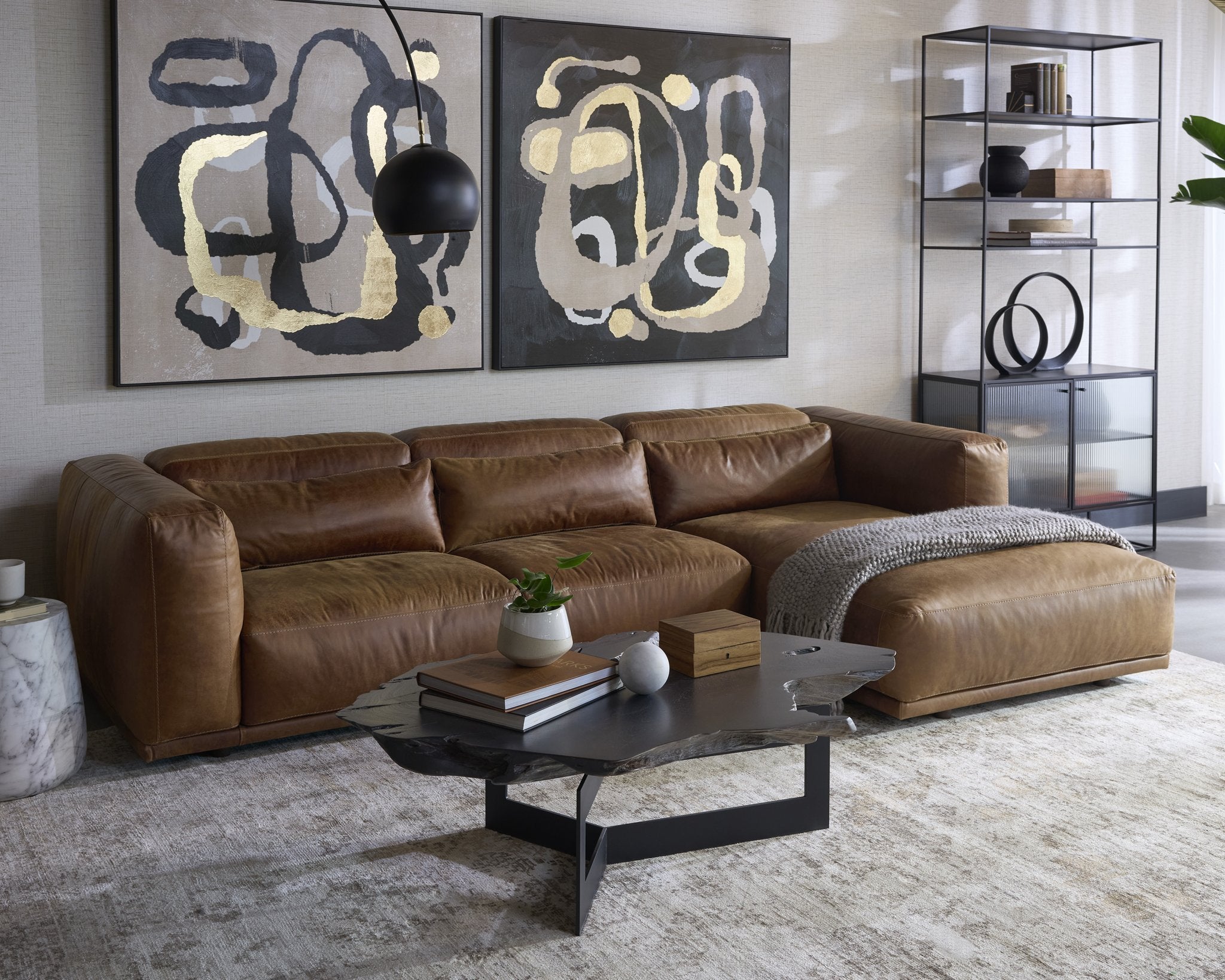 Sunpan Wyatt Coffee Table Black / Dark Brown