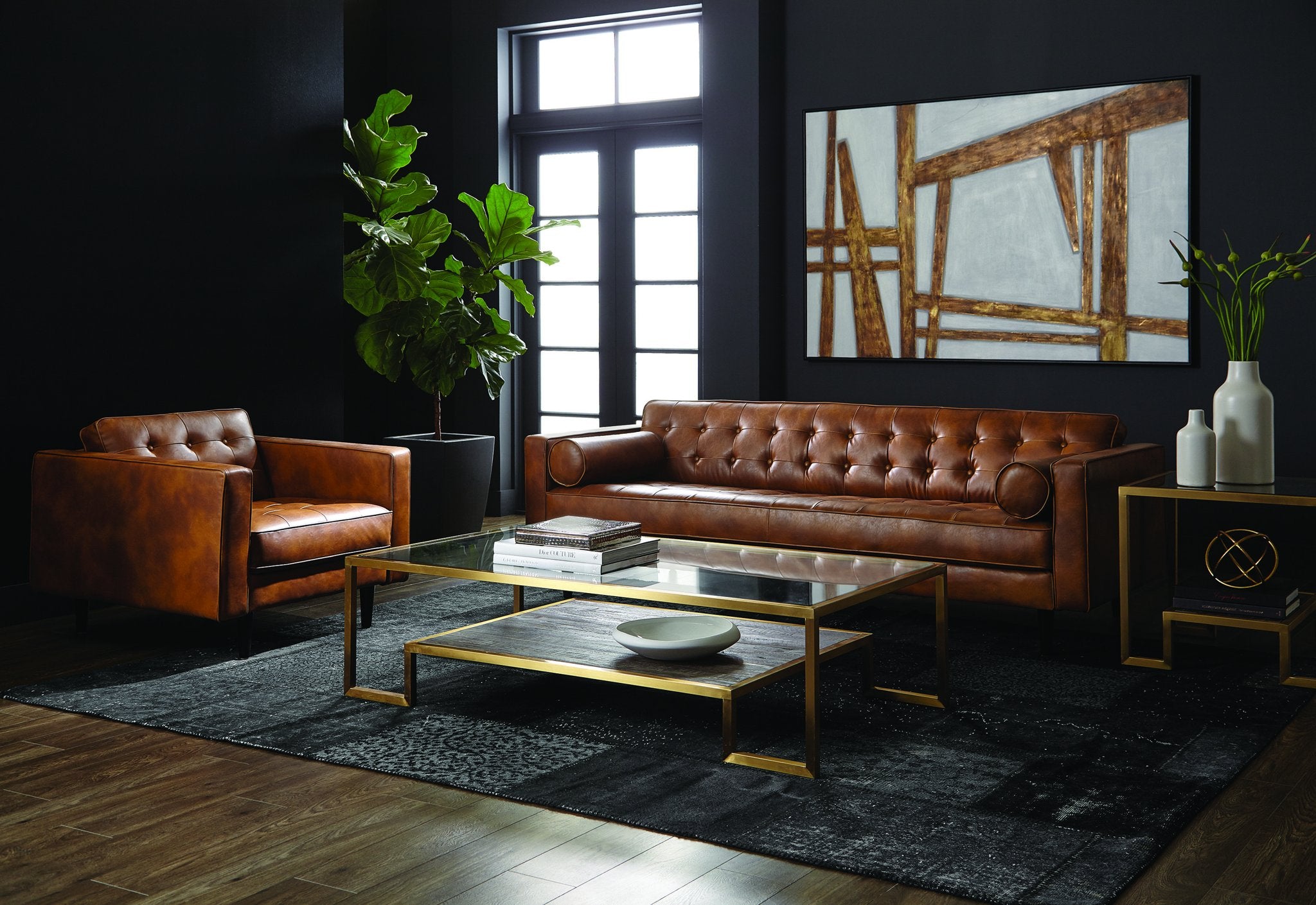 Sunpan Donnie Sofa Tobacco Tan