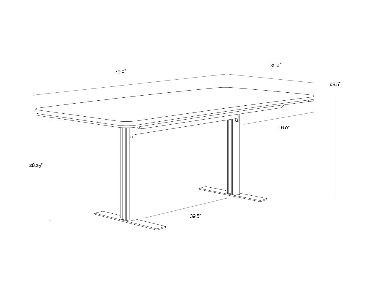 Sunpan Ambrosia Dining Table 79"