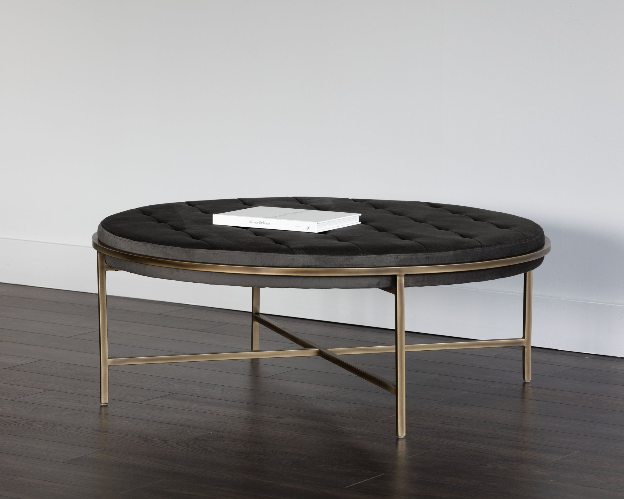 Sunpan Ethel Ottoman Round