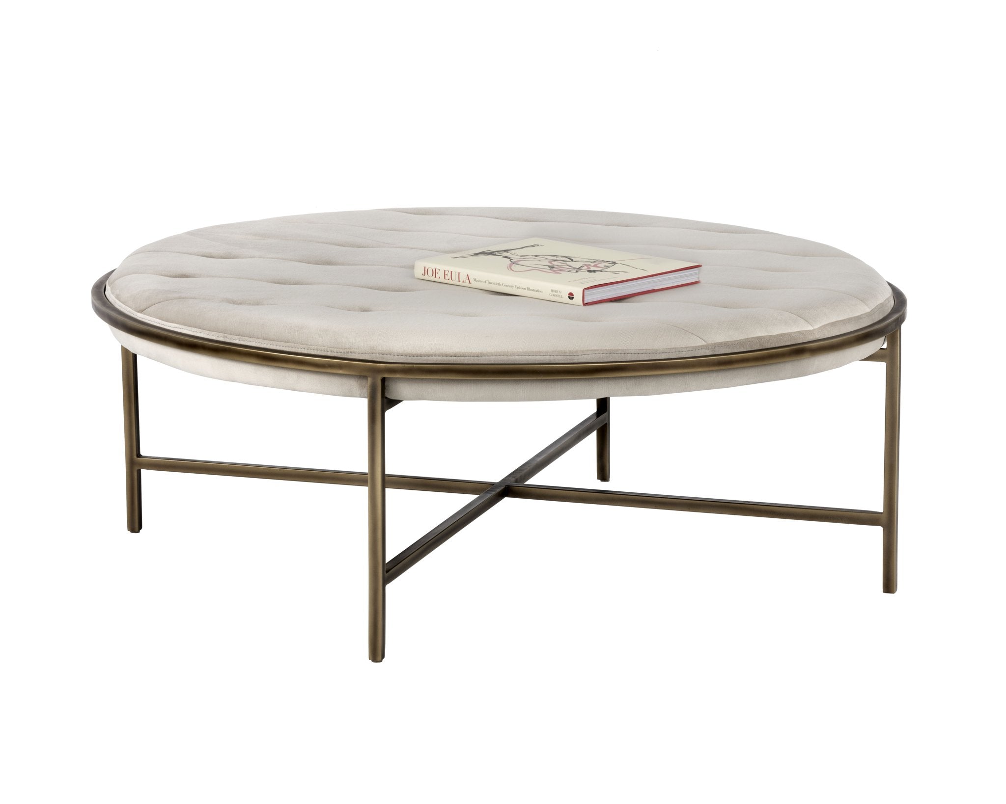 Sunpan Ethel Ottoman Round