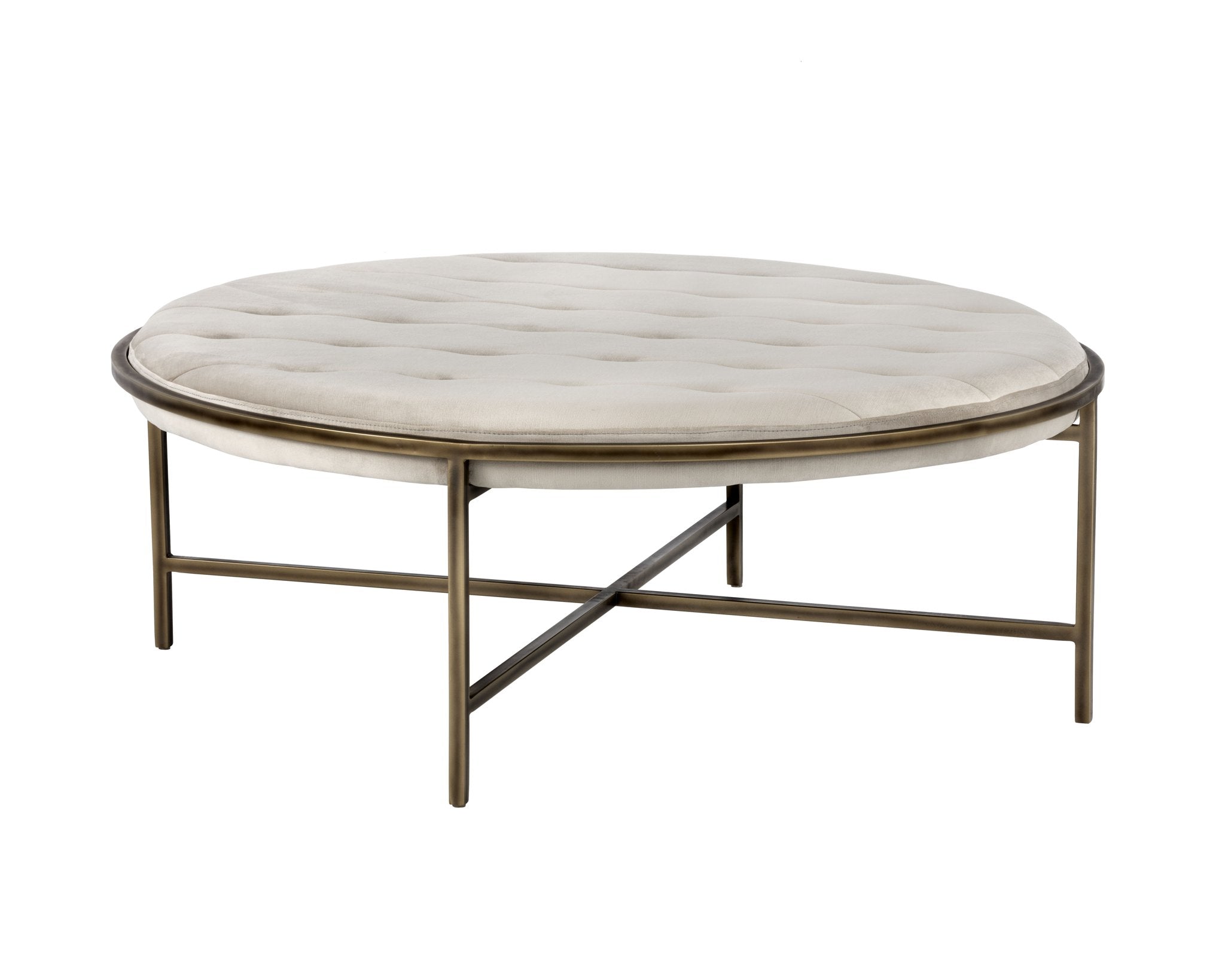 Sunpan Ethel Ottoman Round