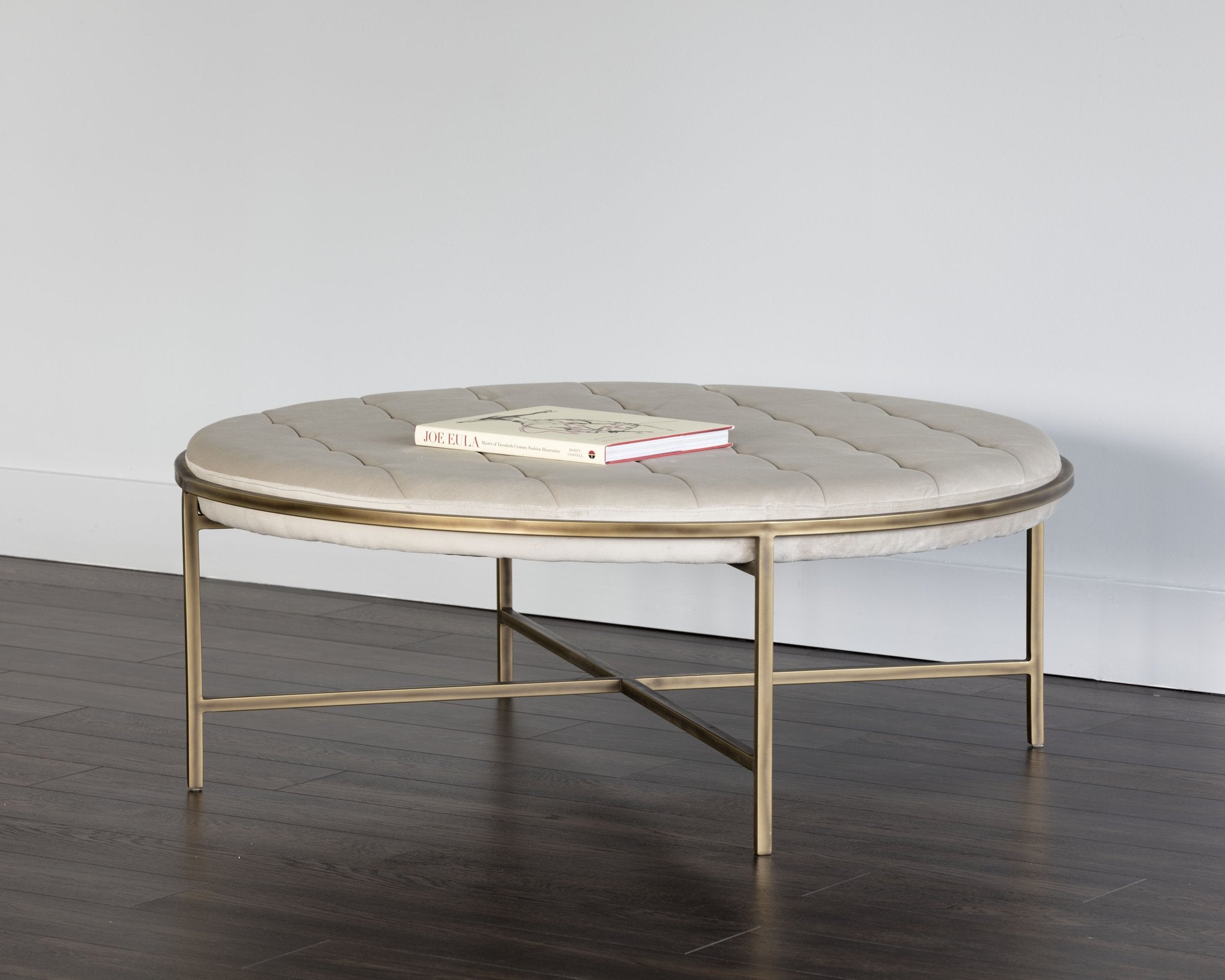 Sunpan Ethel Ottoman Round