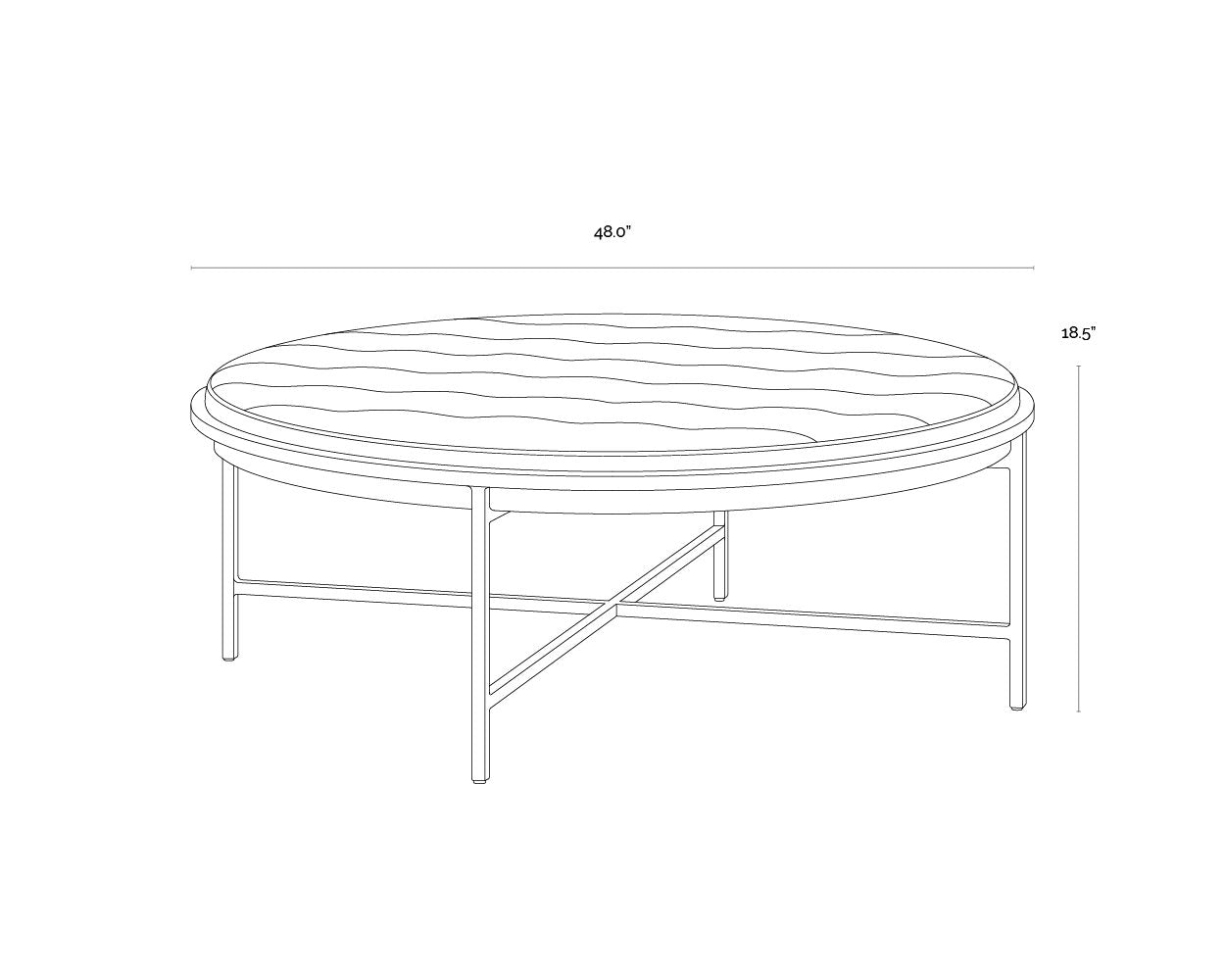 Sunpan Ethel Ottoman Round