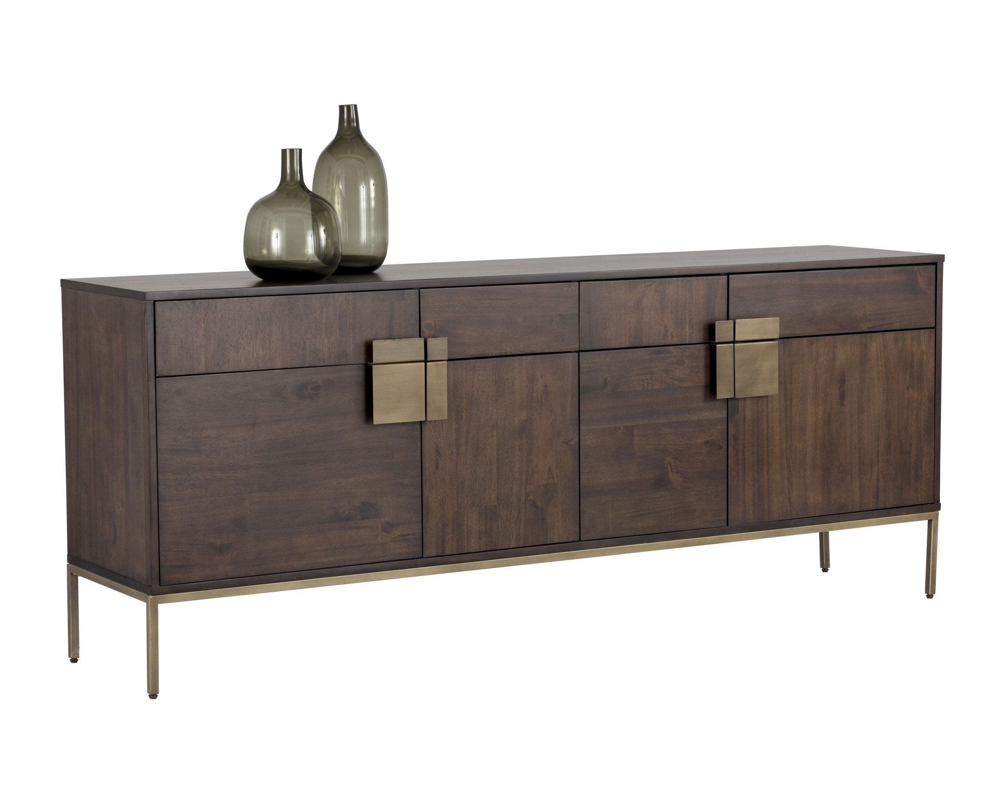 Sunpan Jade Sideboard Antique Brass Dark Mango