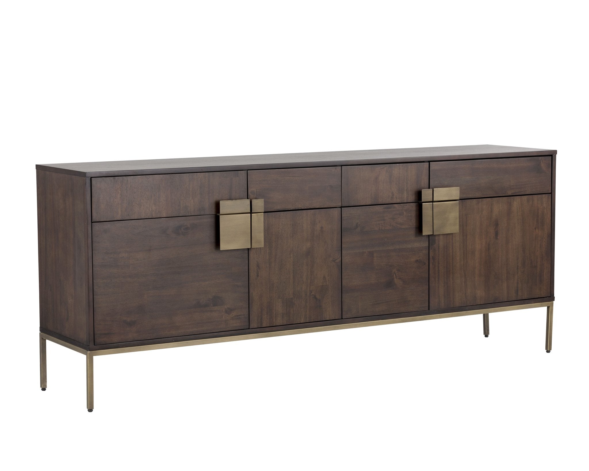 Sunpan Jade Sideboard Antique Brass Dark Mango