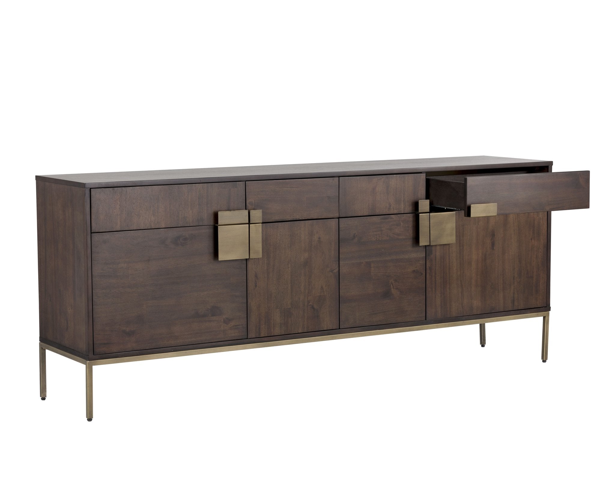 Sunpan Jade Sideboard Antique Brass Dark Mango