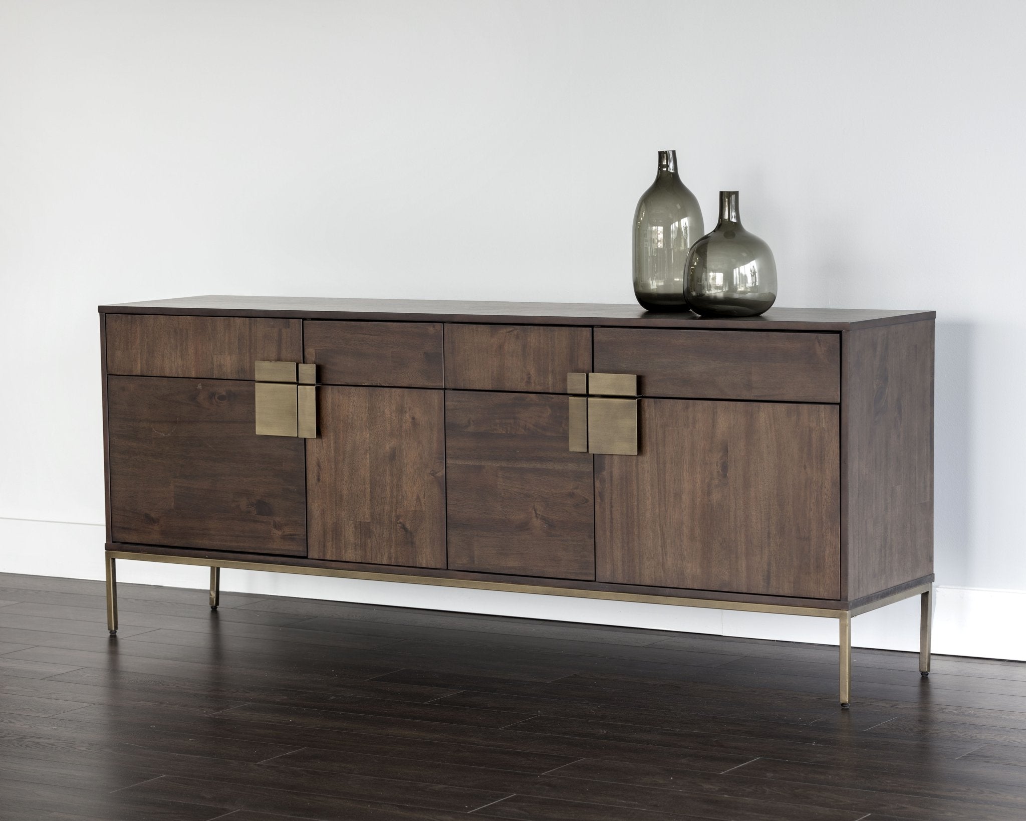 Sunpan Jade Sideboard Antique Brass Dark Mango