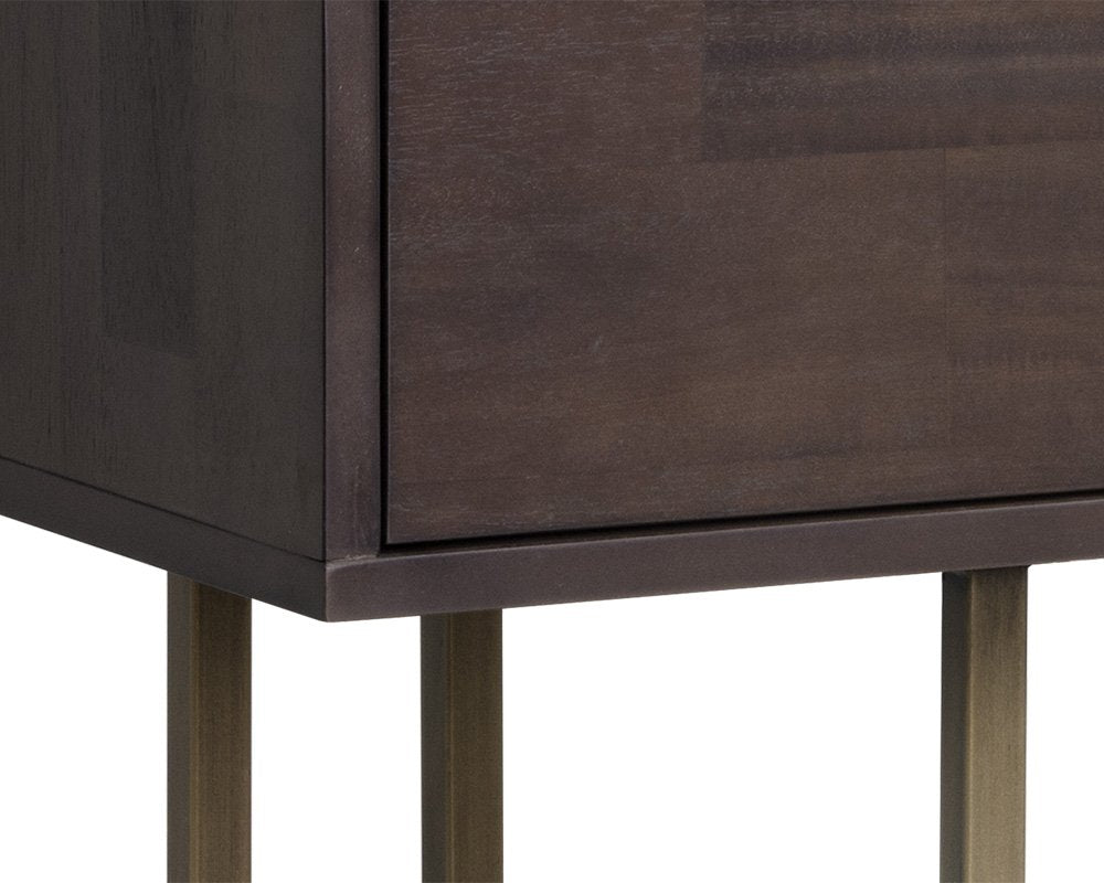 Sunpan Jade Console Table Antique Brass Dark Mango