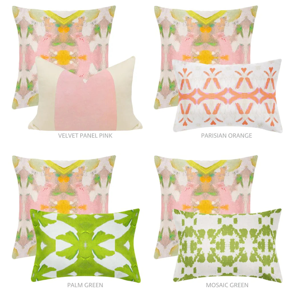 Laura Park White Lotus Linen Cotton Pillow