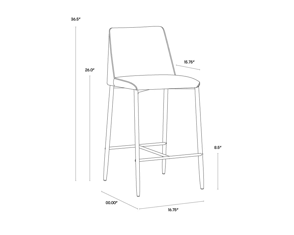 Sunpan Renee Counter Stool Armour Grey / Dark Slate