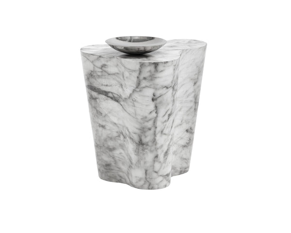 Sunpan Ava End Table Small Marble Look