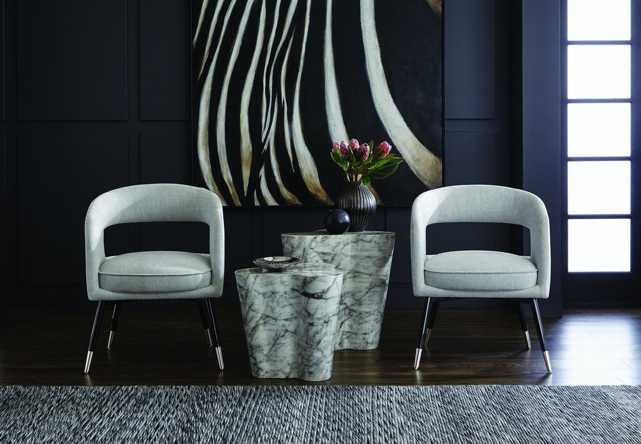 Sunpan Ava End Table Small Marble Look