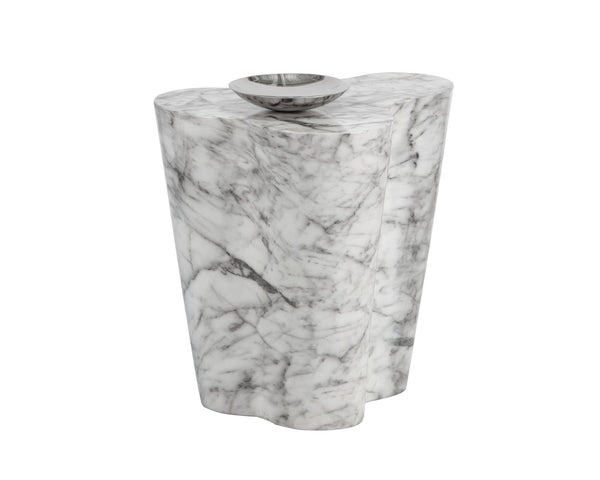Sunpan Ava Side Table Large Marble Look