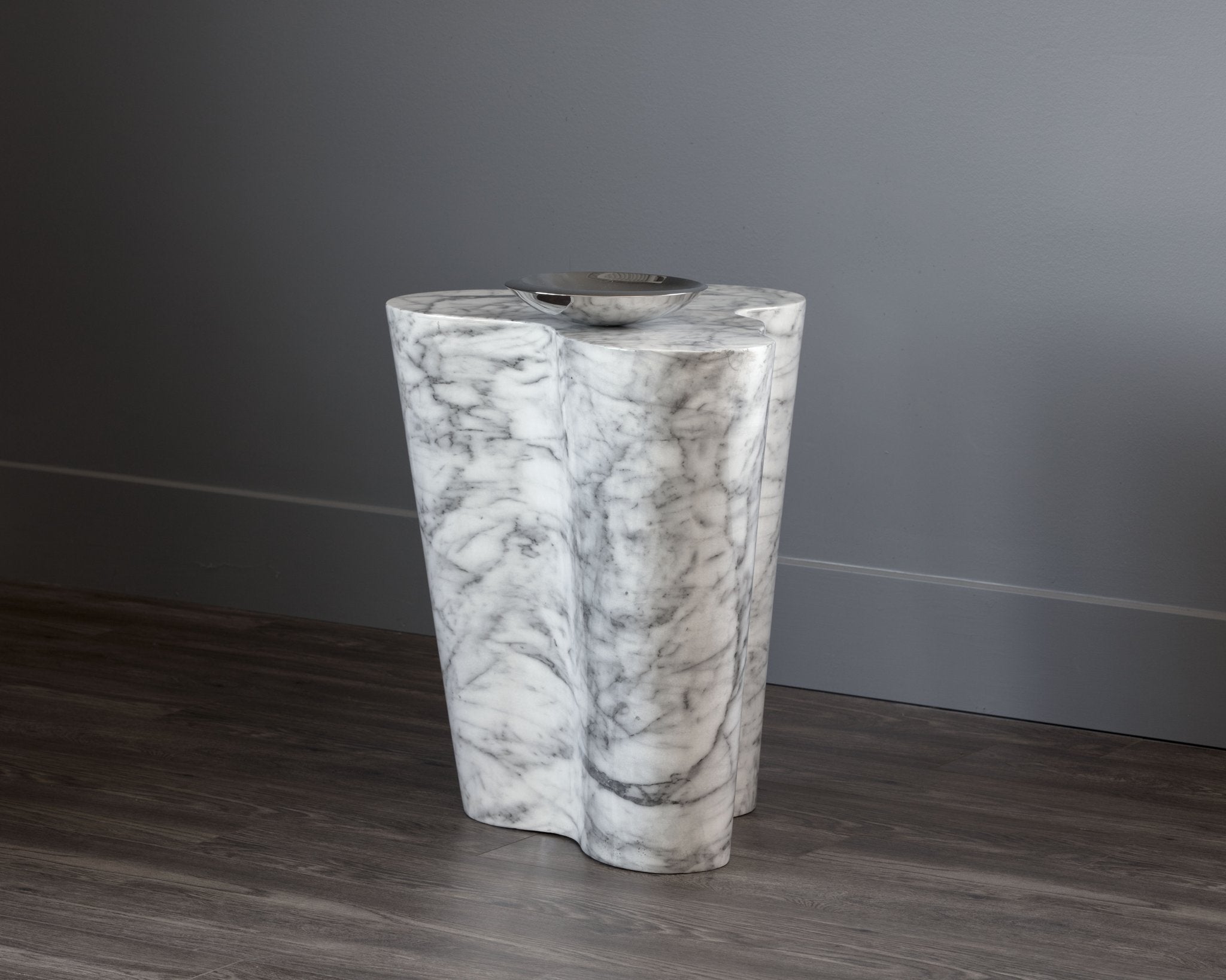 Sunpan Ava Side Table Large Marble Look