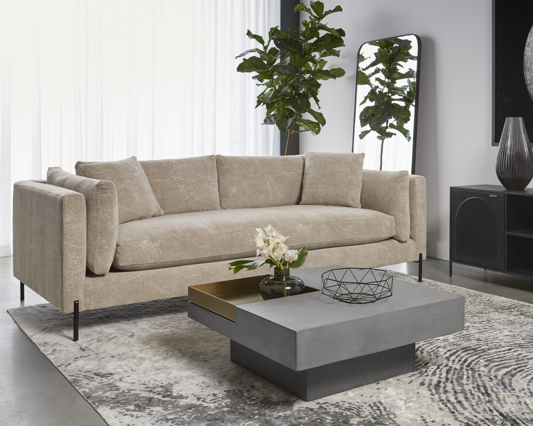 Sunpan Quill Coffee Table Rectangular