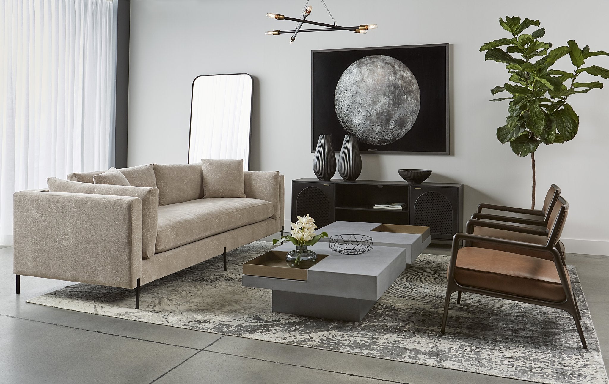 Sunpan Quill Coffee Table Rectangular