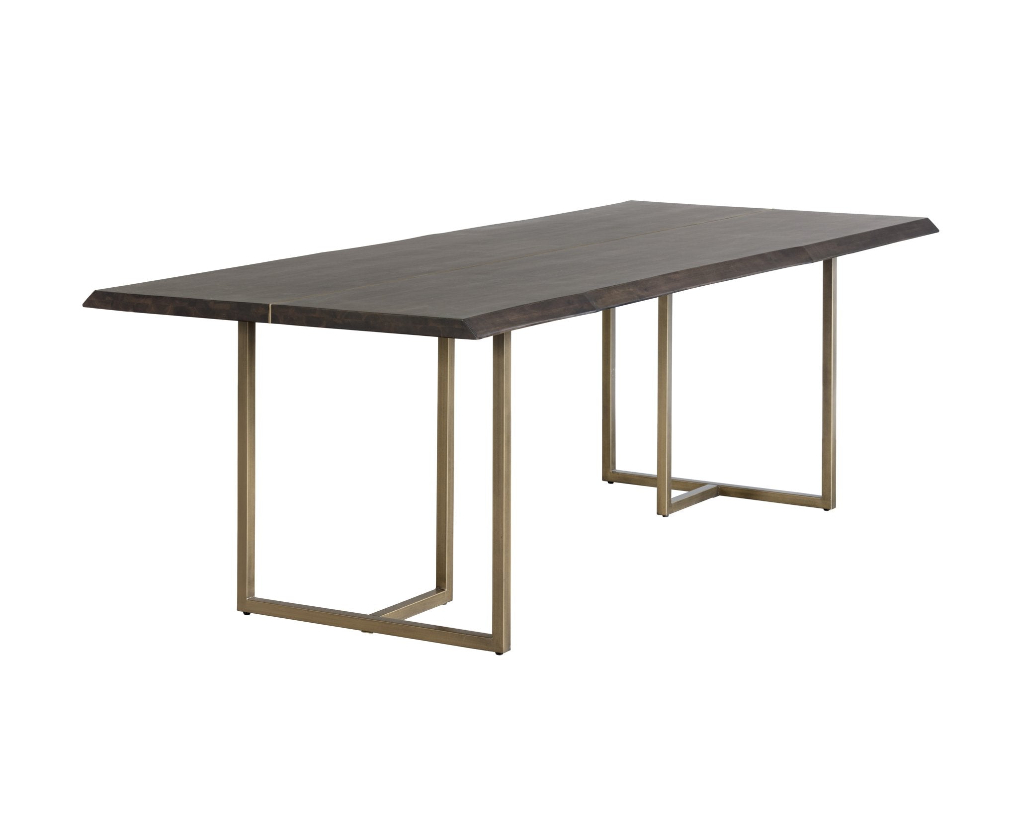 Sunpan Donnelly Dining Table Antique Brass Dark Mango 95"