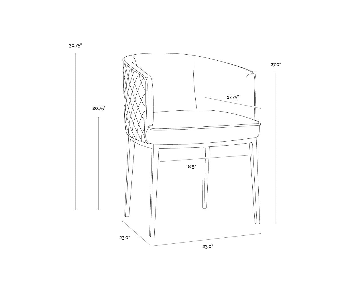 Sunpan Cornella Dining Armchair Forest Green