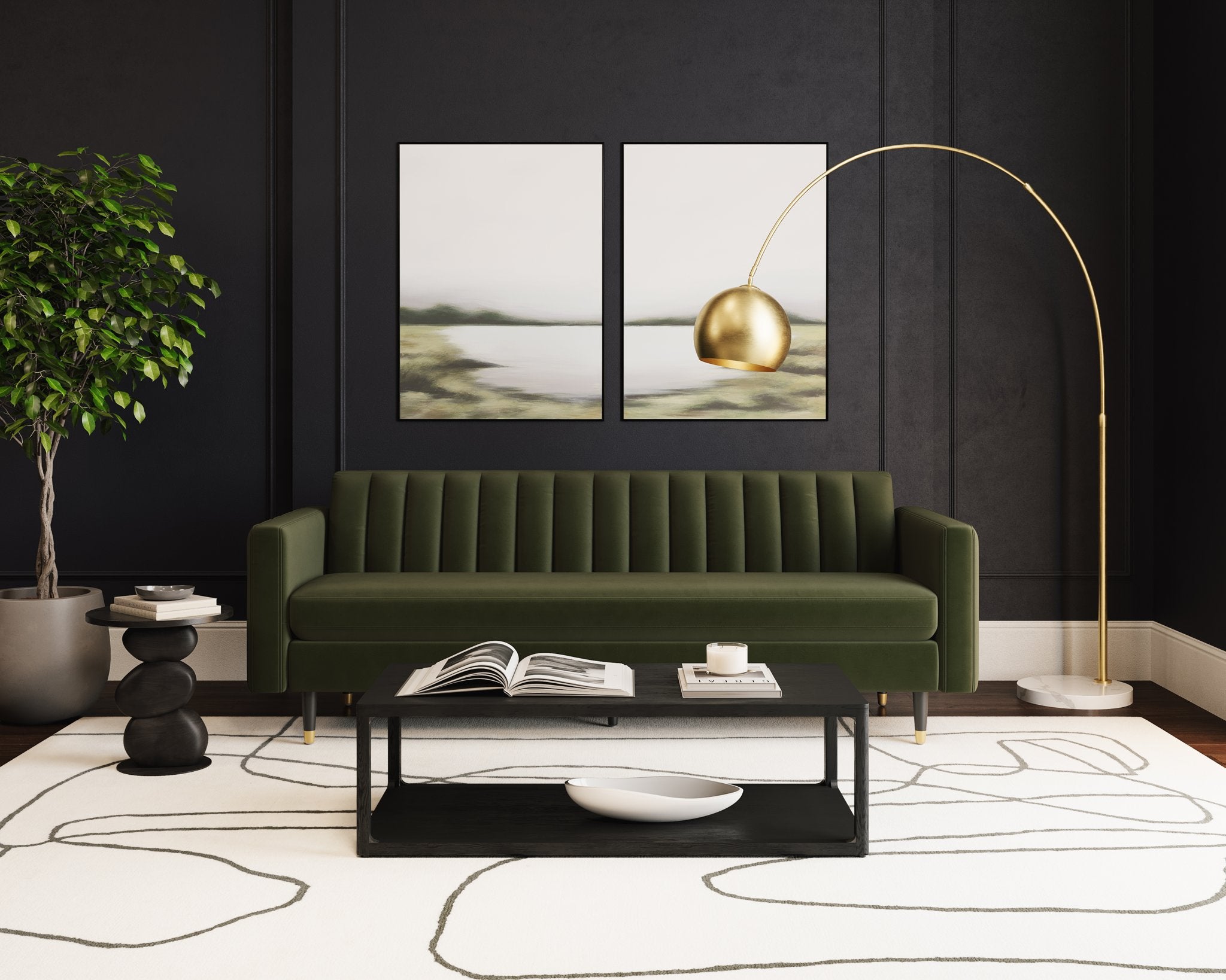 Sunpan Yosi Sofa Moss Green