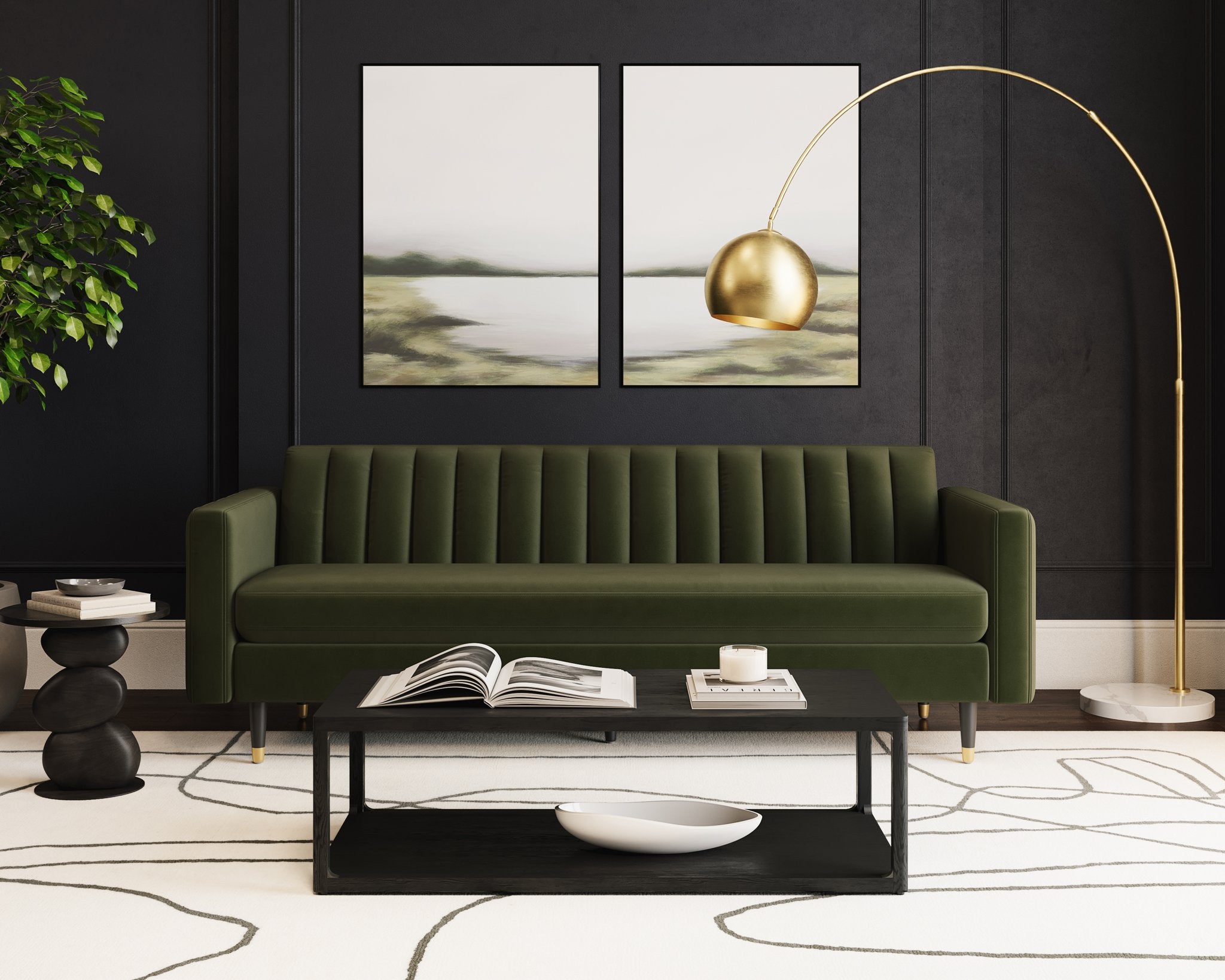 Sunpan Yosi Sofa Moss Green