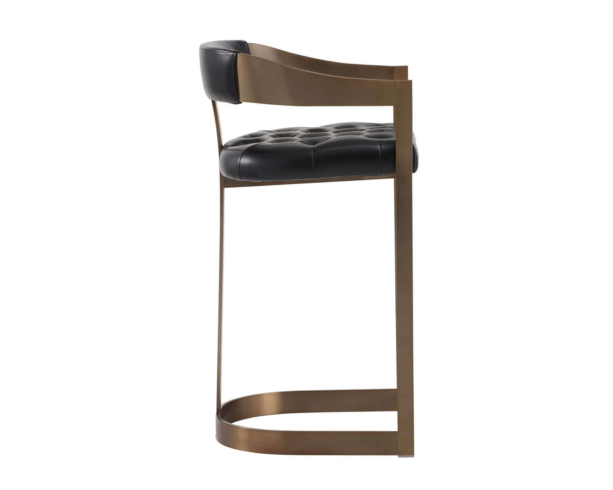 Sunpan Beaumont Barstool Antique Brass Cantina Black