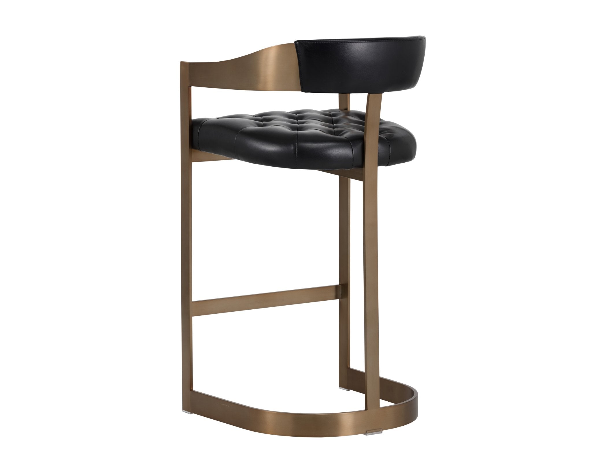 Sunpan Beaumont Barstool Antique Brass Cantina Black