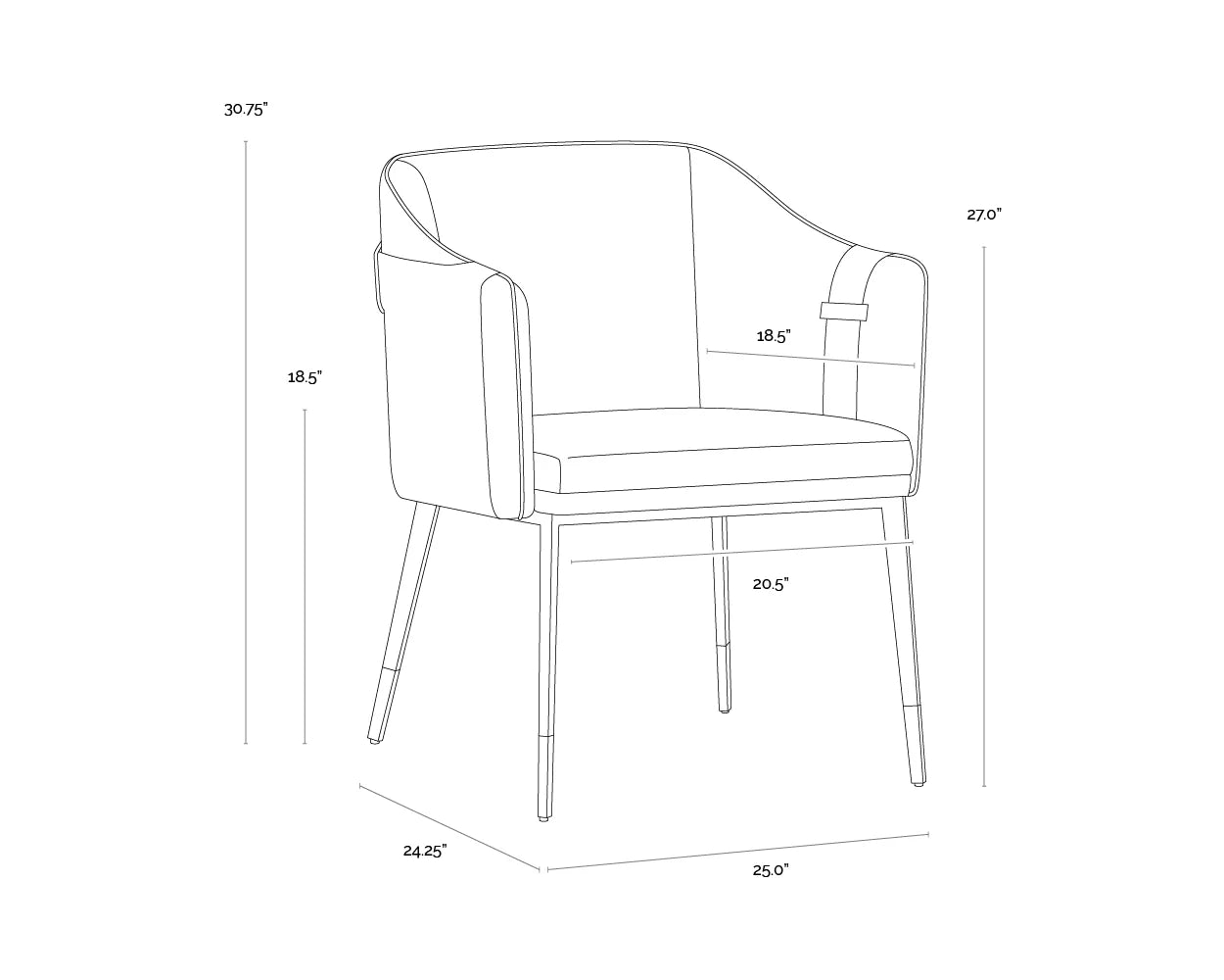 Sunpan Carter Dining Armchair