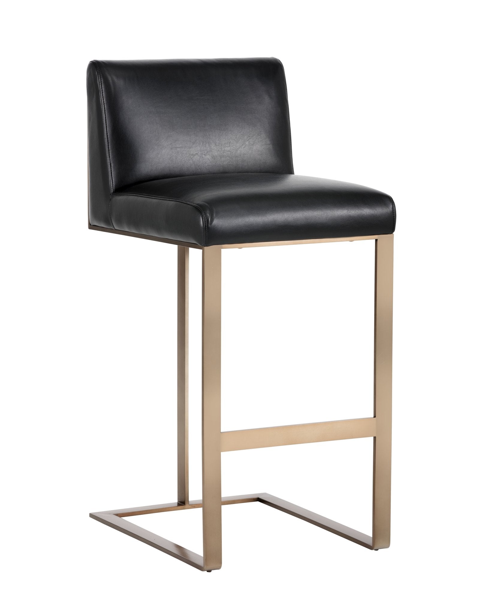 Sunpan Dean Barstool Antique Brass Cantina Black