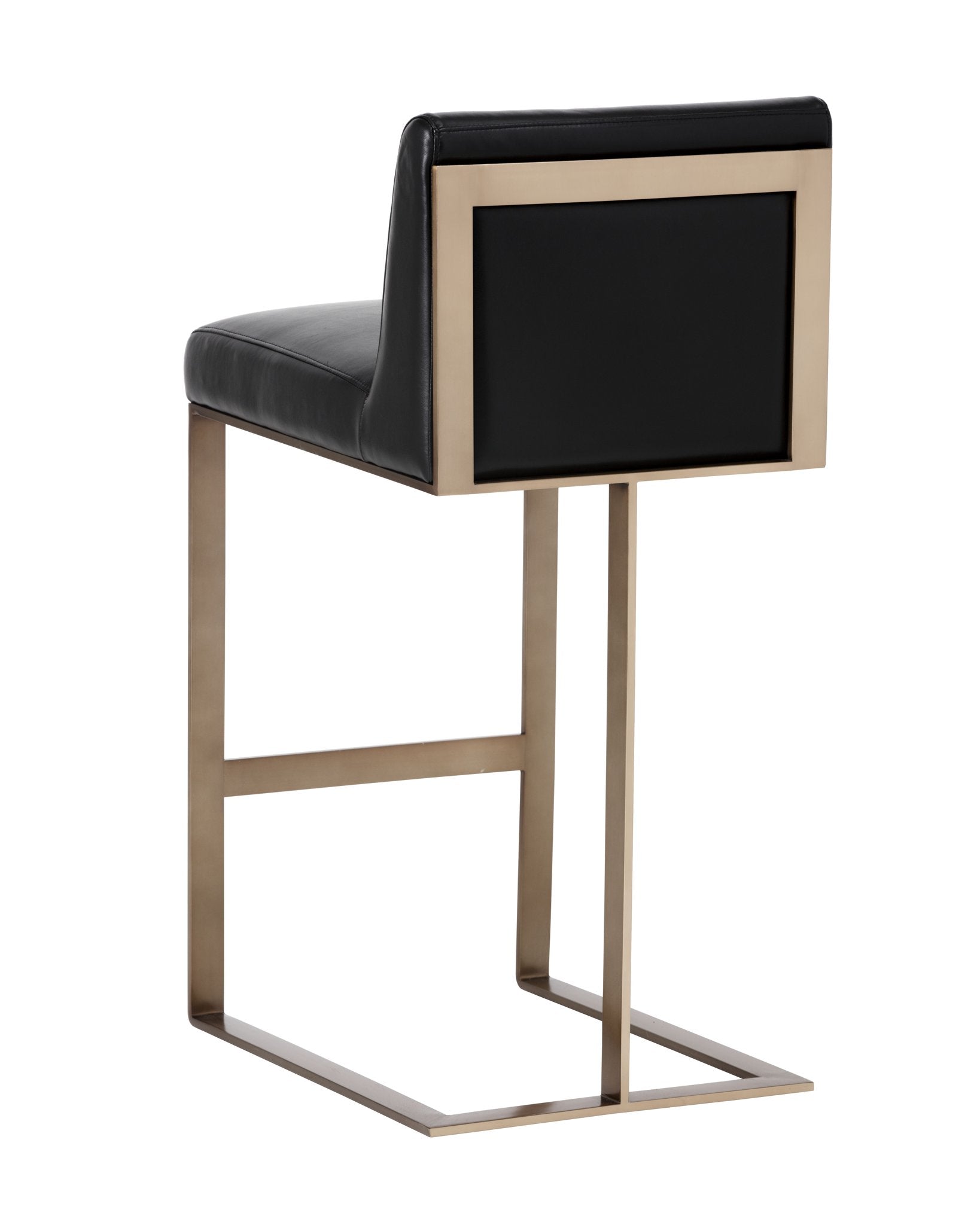 Sunpan Dean Barstool Antique Brass Cantina Black