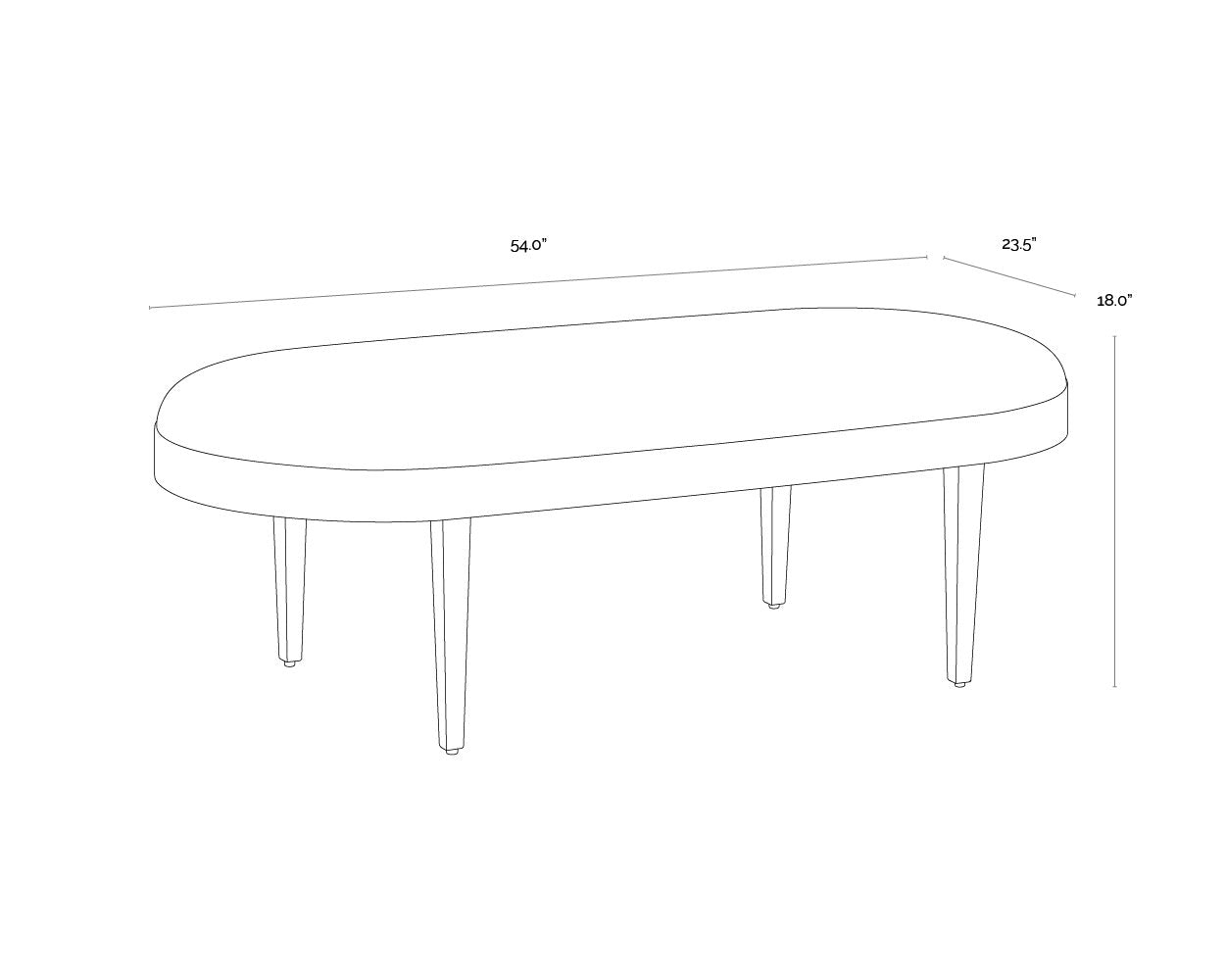 Sunpan Jolie Bench Black Sky