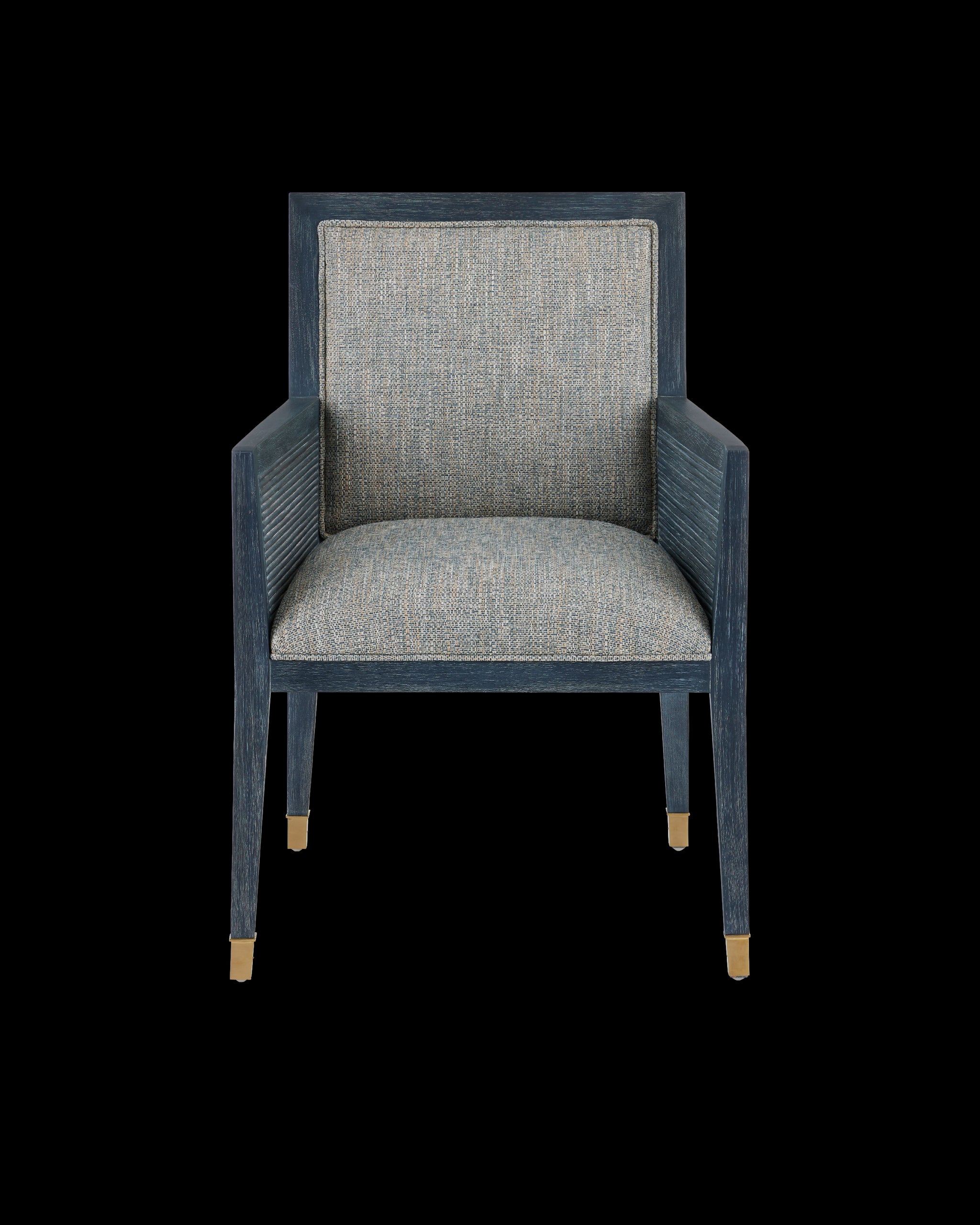 Currey & Company Santos Vintage Navy Armchair, Barrett Dusk