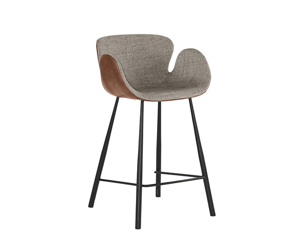 Sunpan Waldo Counter Stool November Grey / Cinnamon Brown