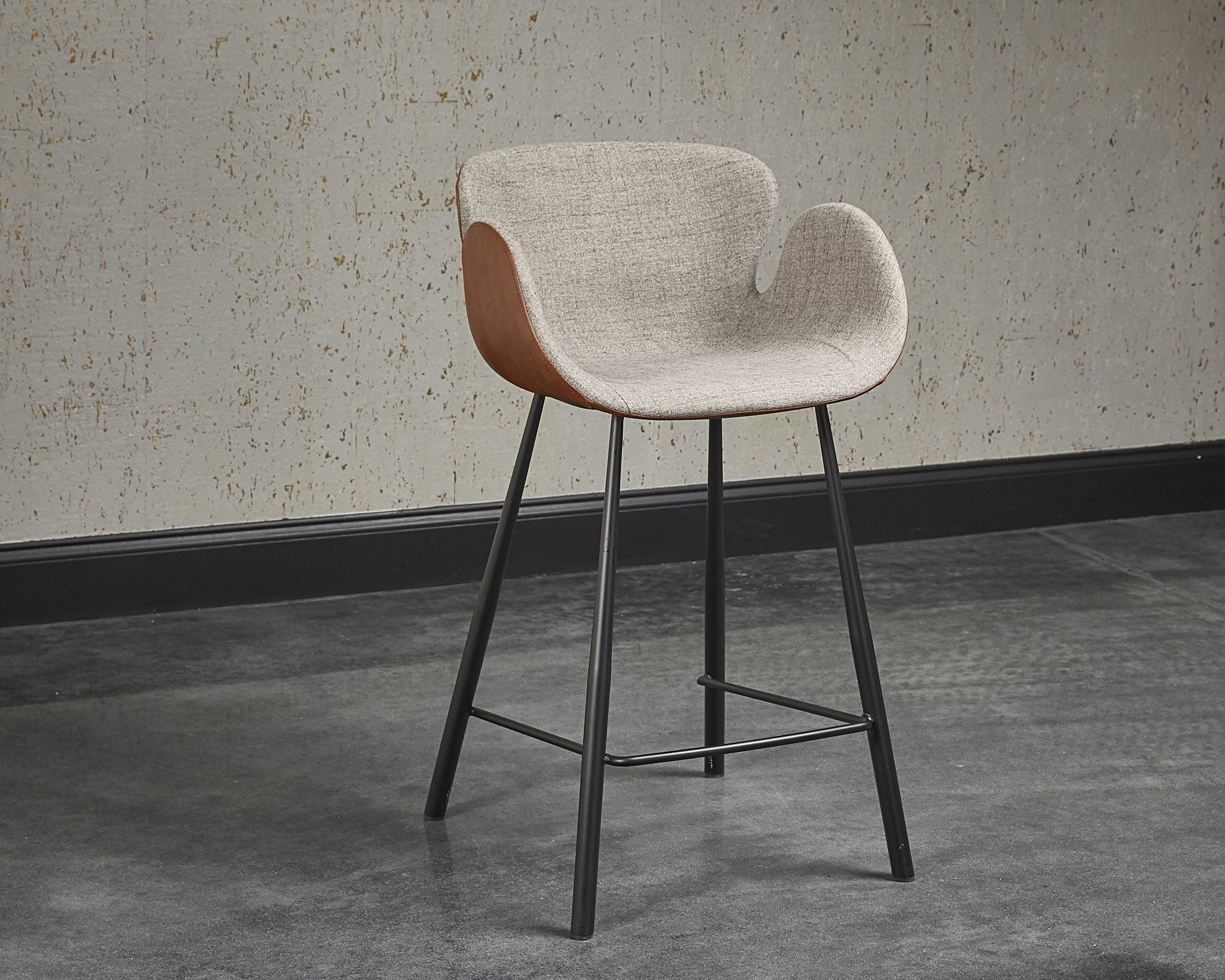 Sunpan Waldo Counter Stool November Grey / Cinnamon Brown