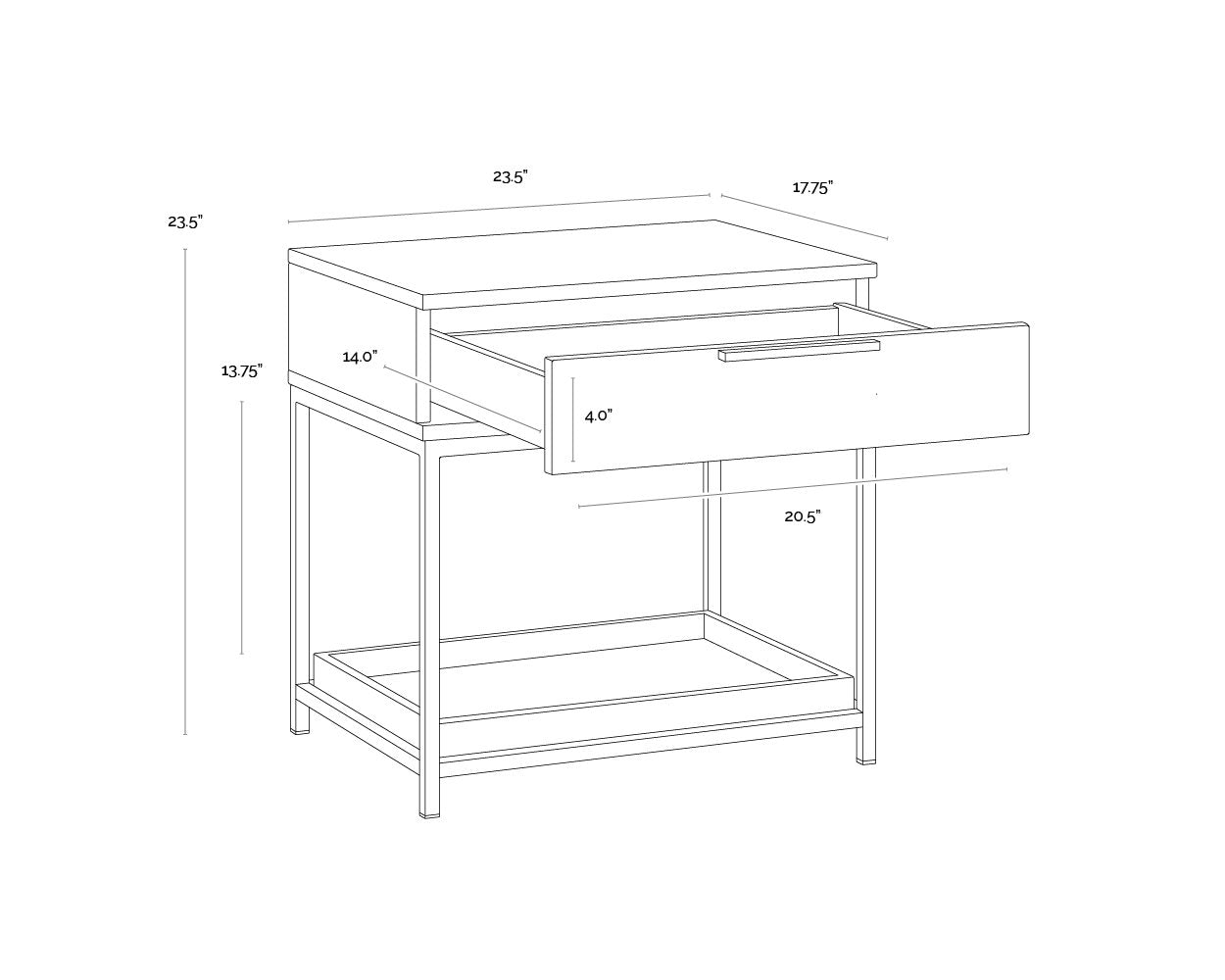 Sunpan Rebel Nightstand